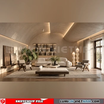 260917 Wabi sabi style Living room 26 Sketchup Model