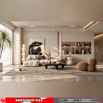 260917 Wabi sabi style Living room 31 Sketchup Model