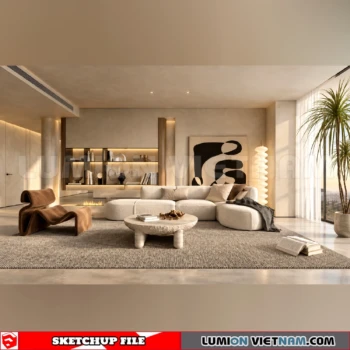 260917 Wabi sabi style Living room 32 Sketchup Model