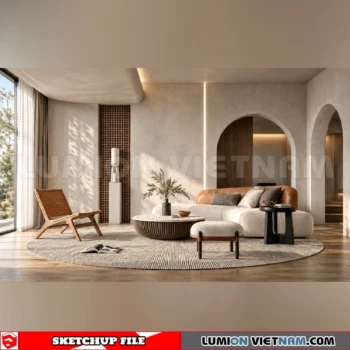 260917 Wabi sabi style Living room 33 Sketchup Model