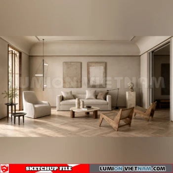 260917 Wabi sabi style Living room 35 Sketchup Model
