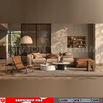 260917 Wabi sabi style Living room 36 Sketchup Model