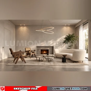 260917 Wabi sabi style Living room 37 Sketchup Model