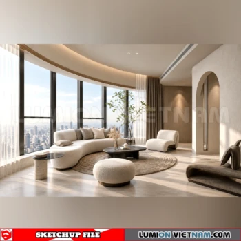 260917 Wabi sabi style Living room 38 Sketchup Model