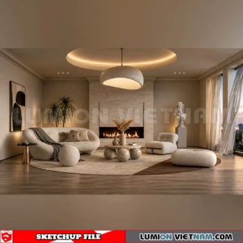 260917 Wabi sabi style Living room 4 Sketchup Model