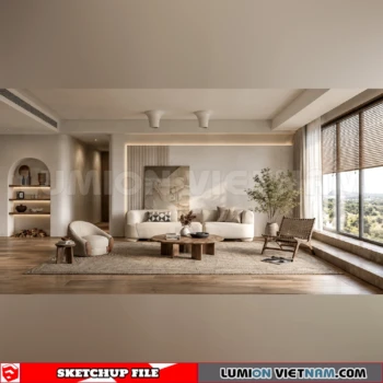 260917 Wabi sabi style Living room 41 Sketchup Model