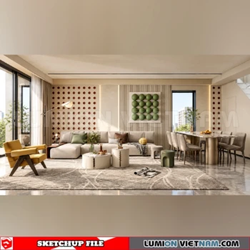 260917 Wabi sabi style Living room 43 Sketchup Model