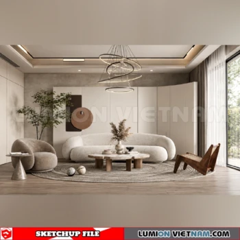 260917 Wabi sabi style Living room 44 Sketchup Model