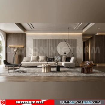 260917 Wabi sabi style Living room 45 Sketchup Model