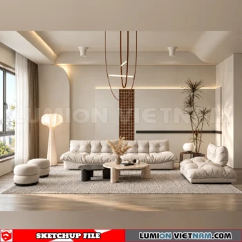 260917 Wabi sabi style Living room 47 Sketchup Model