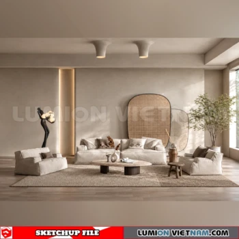 260917 Wabi sabi style Living room 48 Sketchup Model