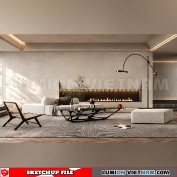 260917 Wabi sabi style Living room 51 Sketchup Model