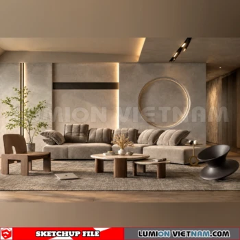 260917 Wabi sabi style Living room 52 Sketchup Model