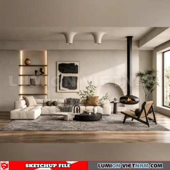 260917 Wabi sabi style Living room 53 Sketchup Model