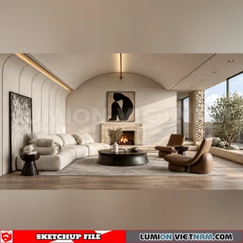 260917 Wabi sabi style Living room 54 Sketchup Model