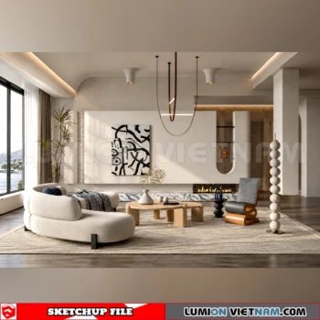 260917 Wabi sabi style Living room 55 Sketchup Model