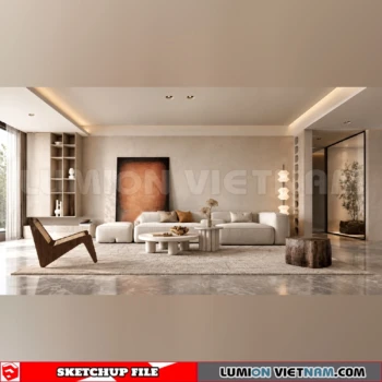 260917 Wabi sabi style Living room 57 Sketchup Model