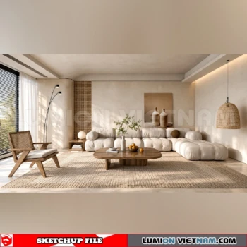 260917 Wabi sabi style Living room 60 Sketchup Model