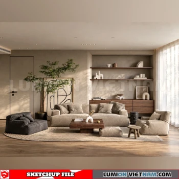 260917 Wabi sabi style Living room 62 Sketchup Model