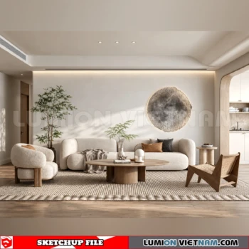 260917 Wabi sabi style Living room 64 Sketchup Model
