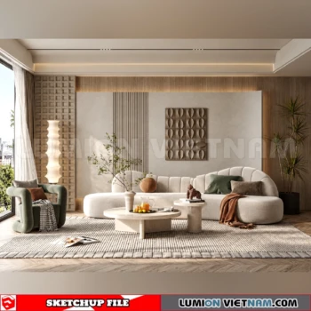 260917 Wabi sabi style Living room 65 Sketchup Model