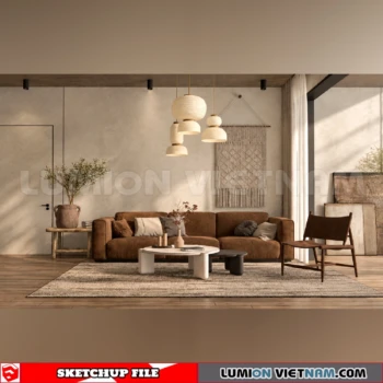 260917 Wabi sabi style Living room 66 Sketchup Model
