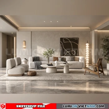 260917 Wabi sabi style Living room 68 Sketchup Model