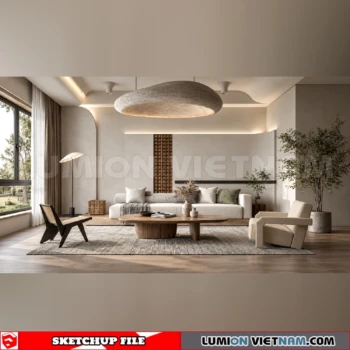 260917 Wabi sabi style Living room 7 Sketchup Model