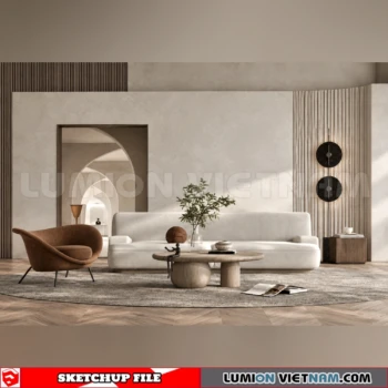 260917 Wabi sabi style Living room 71 Sketchup Model
