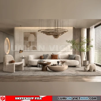 260917 Wabi sabi style Living room 72 Sketchup Model