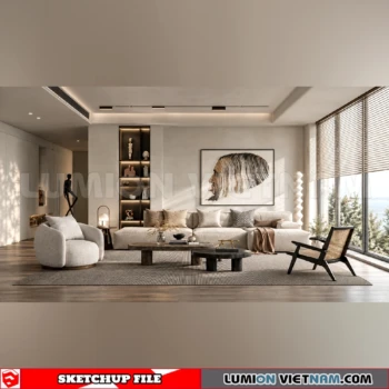 260917 Wabi sabi style Living room 74 Sketchup Model