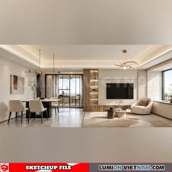 260917 Wabi sabi style Living room 75 Sketchup Model