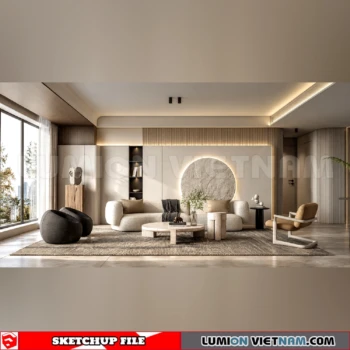 260917 Wabi sabi style Living room 77 Sketchup Model