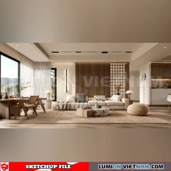 260917 Wabi sabi style Living room 79 Sketchup Model