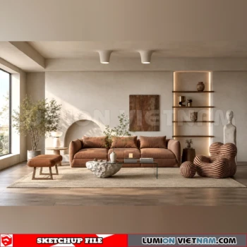 260917 Wabi sabi style Living room 8 Sketchup Model