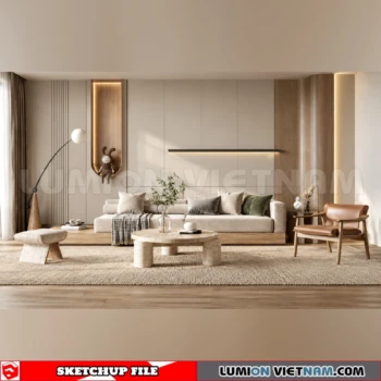260917 Wabi sabi style Living room 80 Sketchup Model