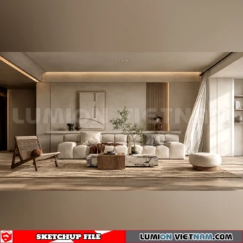 260917 Wabi sabi style Living room 85 Sketchup Model