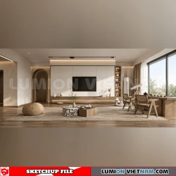 260917 Wabi sabi style Living room 86 Sketchup Model