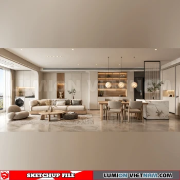 260917 Wabi sabi style Living room 87 Sketchup Model