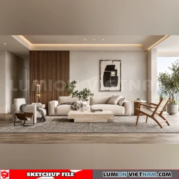 260917 Wabi sabi style Living room 88 Sketchup Model
