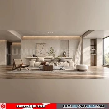 260917 Wabi sabi style Living room 89 Sketchup Model