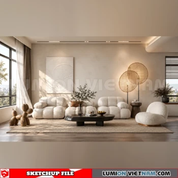 260917 Wabi sabi style Living room 90 Sketchup Model