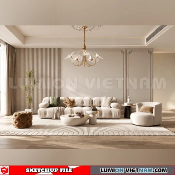 260917 Wabi sabi style Living room 91 Sketchup Model