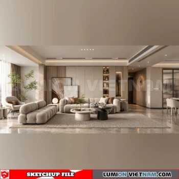 260917 Wabi sabi style Living room 95 Sketchup Model
