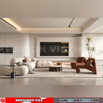 260917 Wabi sabi style Living room 97 Sketchup Model