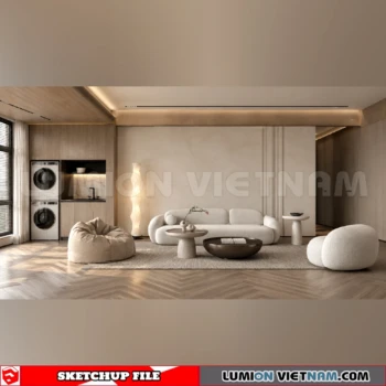 260917 Wabi sabi style Living room 98 Sketchup Model