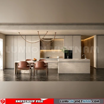 260918 Wabi sabi style Dining room 14 Sketchup Model