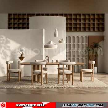 260918 Wabi sabi style Dining room 15 Sketchup Model