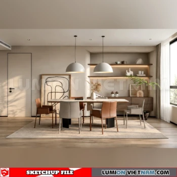 260918 Wabi sabi style Dining room 16 Sketchup Model