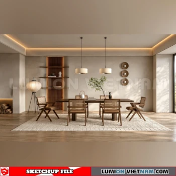 260918 Wabi sabi style Dining room 18 Sketchup Model